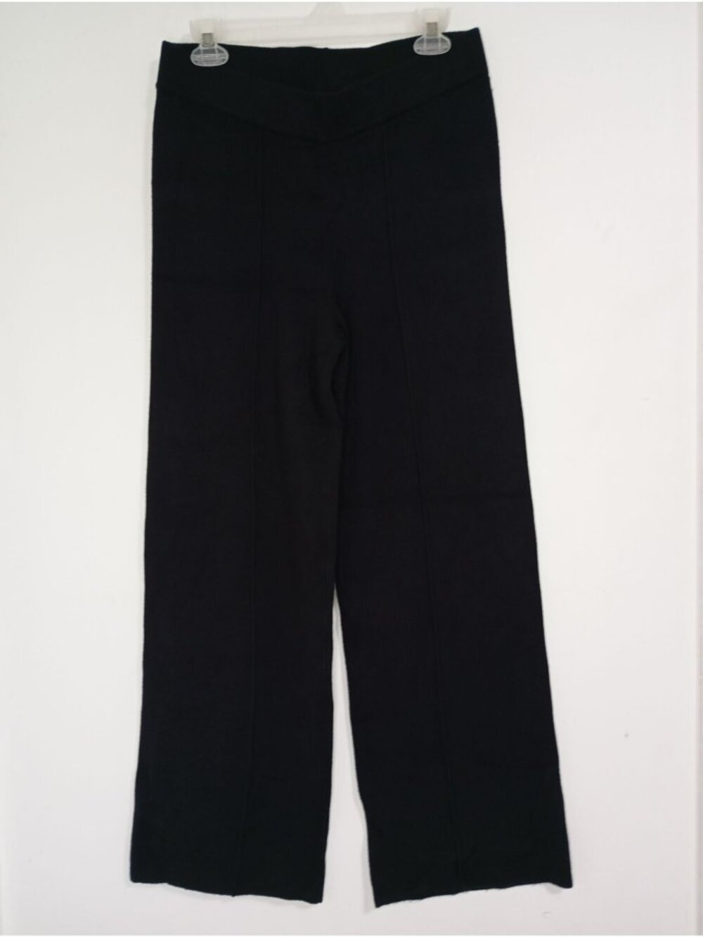 Cynthia Rowley Wide-Leg Knit Pants Medium Black Rayon Blend Women